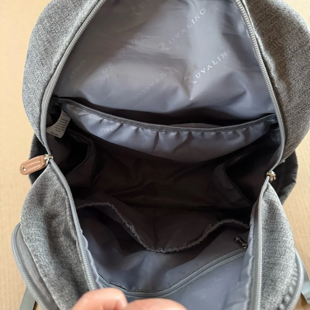 Ruvalino Gray Diaper Backpack Bag